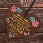 Mothers Day Gift Hanging Wood Sign For Mum Mummy Heart Sign