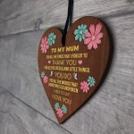 Mothers Day Gift Hanging Wood Sign For Mum Mummy Heart Sign
