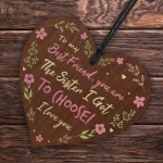 Best FRIEND Sister Gifts Wooden Hanging Heart Birthday Gift