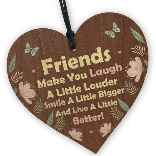 Friendship Gifts Best Friends Wooden Hanging Heart Inspirational