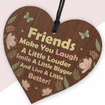 Friendship Gifts Best Friends Wooden Hanging Heart Inspirational