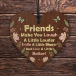 Friendship Gifts Best Friends Wooden Hanging Heart Inspirational