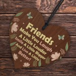 Friendship Gifts Best Friends Wooden Hanging Heart Inspirational