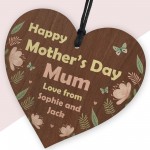 Mothers Day Gift Personalised Wood Heart Mum Gift From Daughter