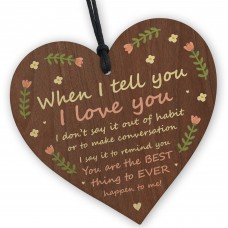 I Love You Gift For Husband Wife Boyfriend Girlfriend Wood Heart