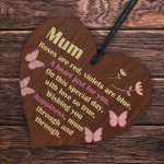 Hanging Wooden Heart Gift For Mum For Mothers Day Birthday