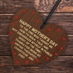 Wooden Heart Gift For Mothers Day For Mum From Daughter Son