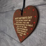 Wooden Heart Gift For Mothers Day For Mum From Daughter Son