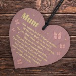Beautiful Wooden Heart Mum Poem Mothers Day Gift For Mum