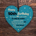 Novelty 50th Birthday Gifts For Him Her Wooden Heart Funny 50th
