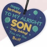 Funny Birthday Gift For Son From Mum Dad Wood Heart 18th 21st