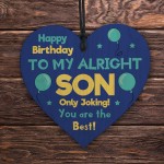 Funny Birthday Gift For Son From Mum Dad Wood Heart 18th 21st