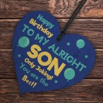 Funny Birthday Gift For Son From Mum Dad Wood Heart 18th 21st