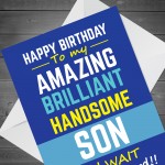 Funny Hilarious Birthday Card For Son From Mum And Dad Novelty
