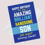 Funny Hilarious Birthday Card For Son From Mum And Dad Novelty