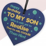 Funny 18th 21st 30th Birthday Gift For Son From Mum Wood Heart