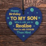 Funny 18th 21st 30th Birthday Gift For Son From Mum Wood Heart