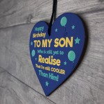 Funny 18th 21st 30th Birthday Gift For Son From Mum Wood Heart