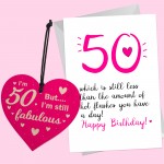 Funny 50th Birthday Gifts For Women Fifty Heart 50th Card