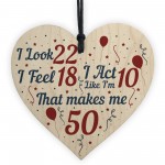 50th Birthday Gifts for Women Men Unique Heart And Card For Mum