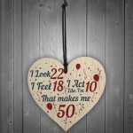 50th Birthday Gifts for Women Men Unique Heart And Card For Mum