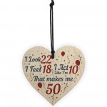 50th Birthday Gifts for Women Men Unique Heart And Card For Mum