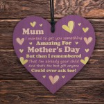 Mum Wooden Heart Perfct Mothers Day Gift For Mum Humour