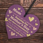 Mum Wooden Heart Perfct Mothers Day Gift For Mum Humour