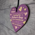 Mum Wooden Heart Perfct Mothers Day Gift For Mum Humour