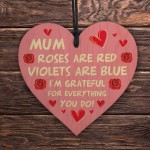 Grateful for You Mum Gift Heart Gift For Mothers Day Birthday