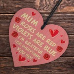 Grateful for You Mum Gift Heart Gift For Mothers Day Birthday