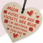 Wooden Heart Gifts for Mum Perfect Mother's Day Gift Thank You