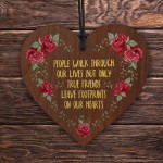 True Friends Wooden Heart Keepsake with Heartfelt Message Friend