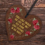 True Friends Wooden Heart Keepsake with Heartfelt Message Friend