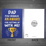 Mother's Day Card Award Funny Greeting Card for Dad Daughter Son