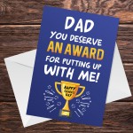 Mother's Day Card Award Funny Greeting Card for Dad Daughter Son