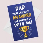 Mother's Day Card Award Funny Greeting Card for Dad Daughter Son