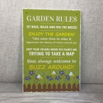A4 Funny Garden Rules Wall Plaque Novelty Outdoor Decor Garden