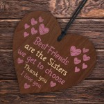Friendship Gifts For Her Wood Heart Best Friend Gift for Women
