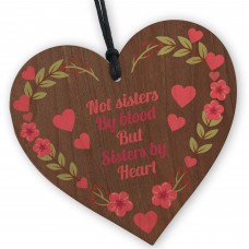 Gift for Your BFF Best Friend Sign Sisters By Heart Wood Heart
