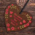 Gift for Your BFF Best Friend Sign Sisters By Heart Wood Heart