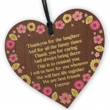 Best Friends Forever Wooden Heart Plaque Handmade Gifts