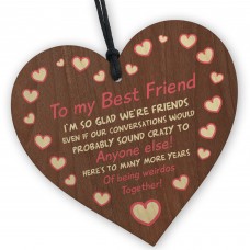 Handmade Wood Heart For Best Friends Thank You Gifts Friendship