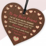 Handmade Wood Heart For Best Friends Thank You Gifts Friendship