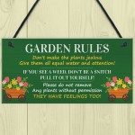 Garden Rules Funny Sign Outdoor Decor For Garden Shed Summer