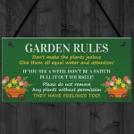 Garden Rules Funny Sign Outdoor Decor For Garden Shed Summer