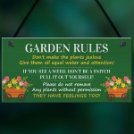 Garden Rules Funny Sign Outdoor Decor For Garden Shed Summer