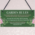 Garden Rules Sign for Outdoor Decor Novelty Garden Shed Plaque