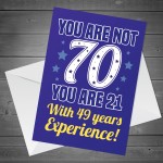 70th Birthday Card Fun and Witty Card for Friend Family Mum Dad