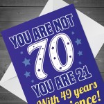 70th Birthday Card Fun and Witty Card for Friend Family Mum Dad